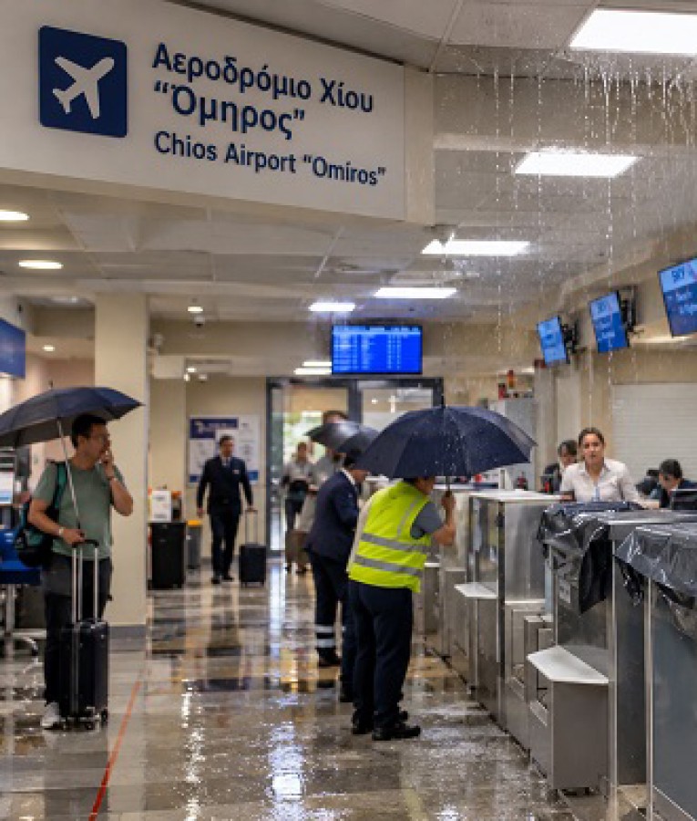 Μετά τις ζημιές στο αεροδρόμιο της Χίου